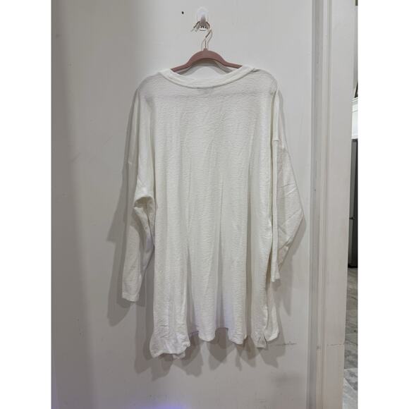 Eileen Fisher Organic Cotton Women’s 3x Long Sleeve White Textured Tunic - Picture 6 of 6